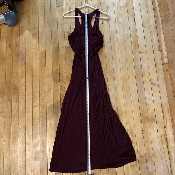 Lush Maxi Dress Sleeveless Surplice Neckline Pleated Plum Deep V Neck Purple S - Picture 11 of 11